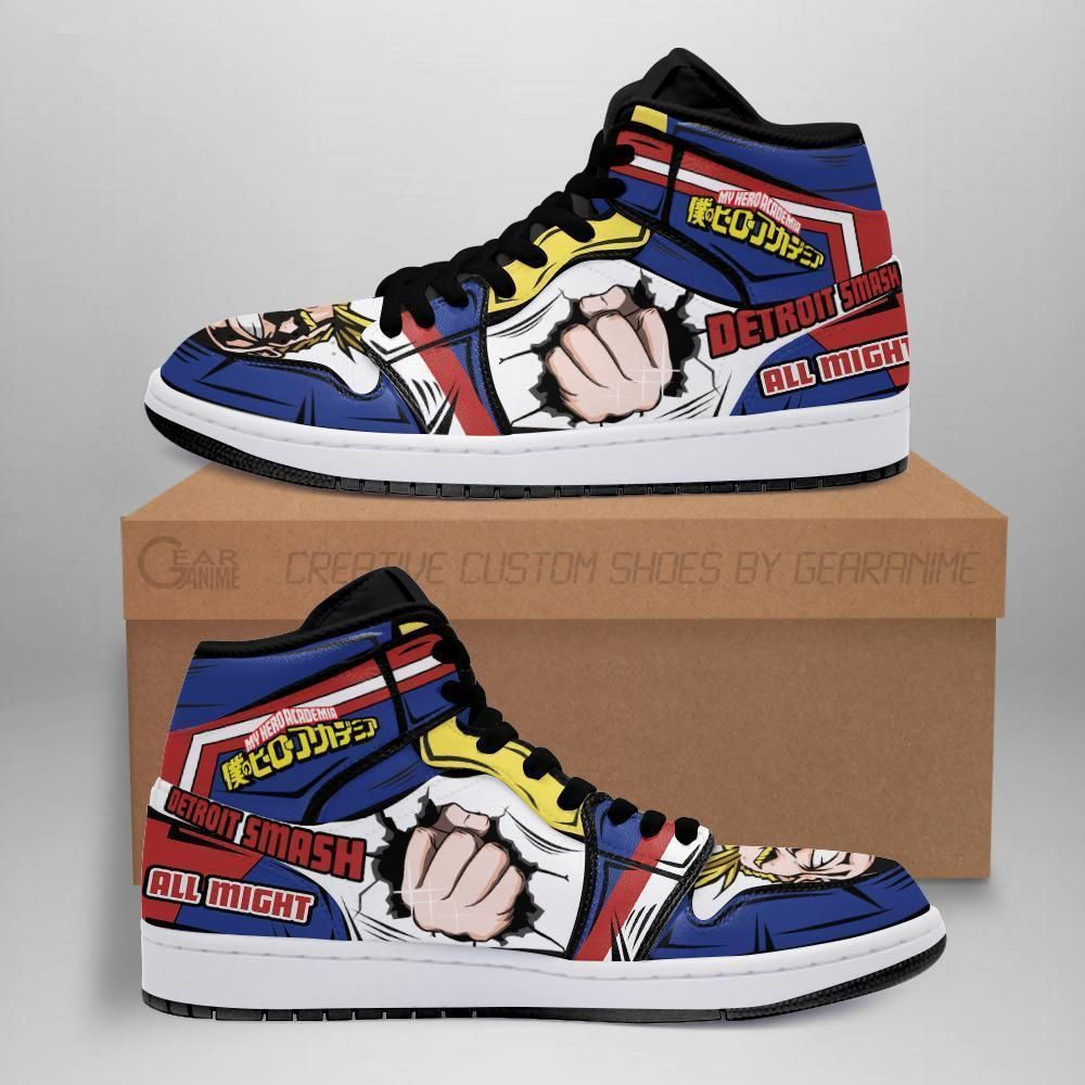 All Might Sneaker Boots J1 Skill My Hero Academia Air Jordan Anime Shoes Custom Sneakers