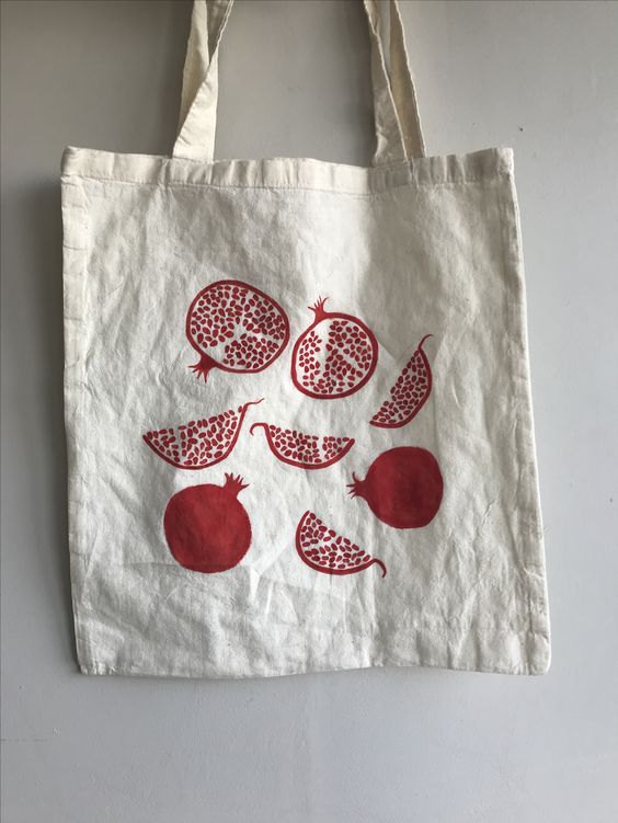 Pomegranate Cotton Tote Bag