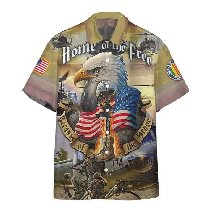 3D Vietnam Veteran Home Of The Free Custom Hawaiian Shirt