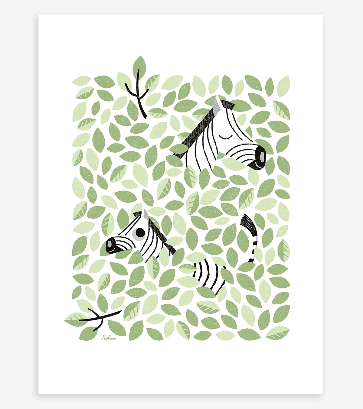 Hide & Seek - Children's Poster - Zebra And Leaves , Halloween Outfits, White Lie Shirts, Fall Shirts, Family Christmas Shirts, Fall Outfits Women by Teehavenhub Conertees