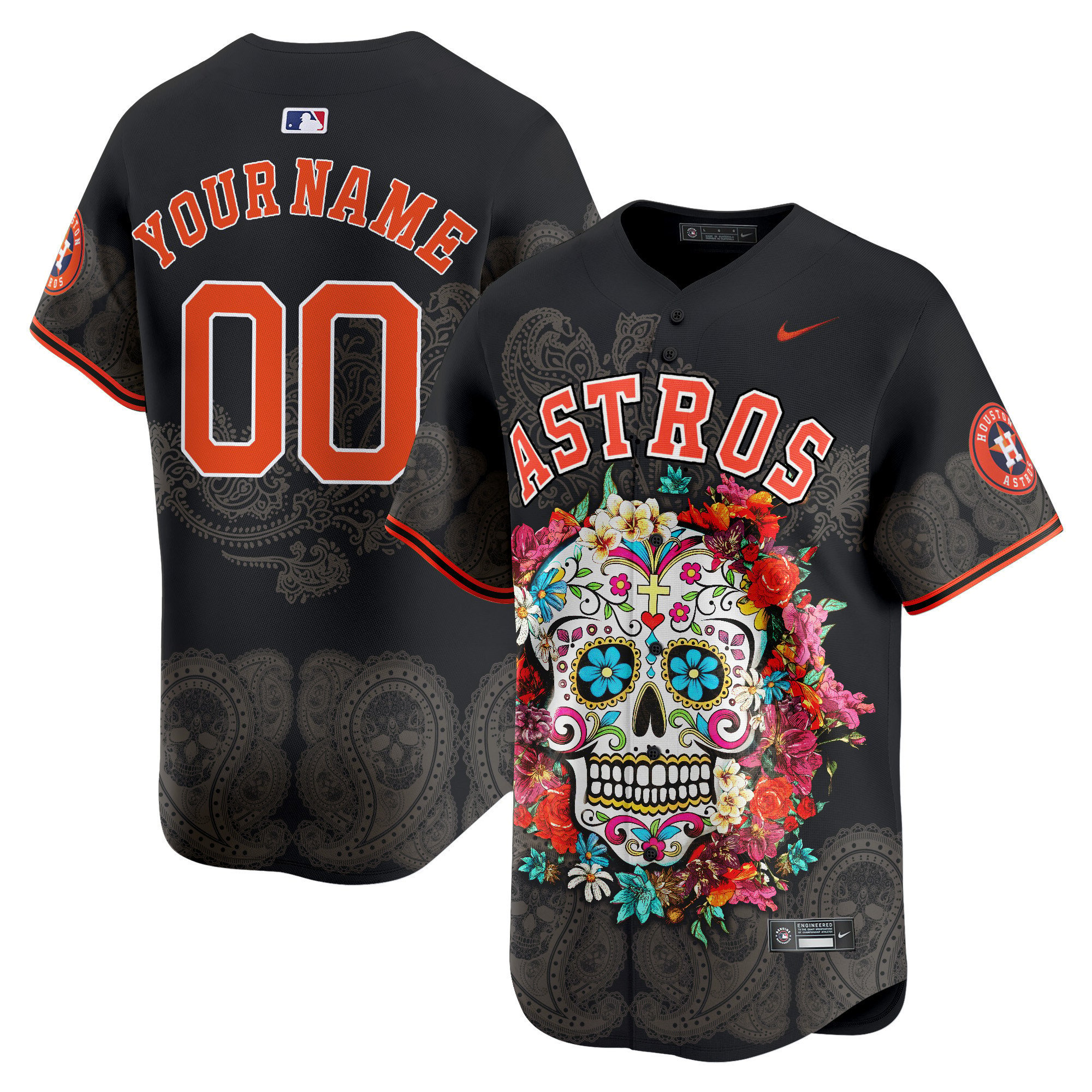 Astros Mexico Skull Vapor Premier Limited Custom Jersey – Printed