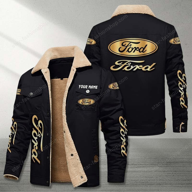 Ford Black Custom Name Stand Collar Jacket