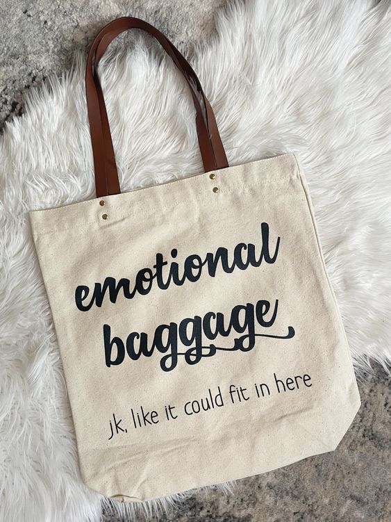 Emotional Baggage Tote Bag, Canvas Tote Bags, Tote Bag Design, Tote Bag Idea