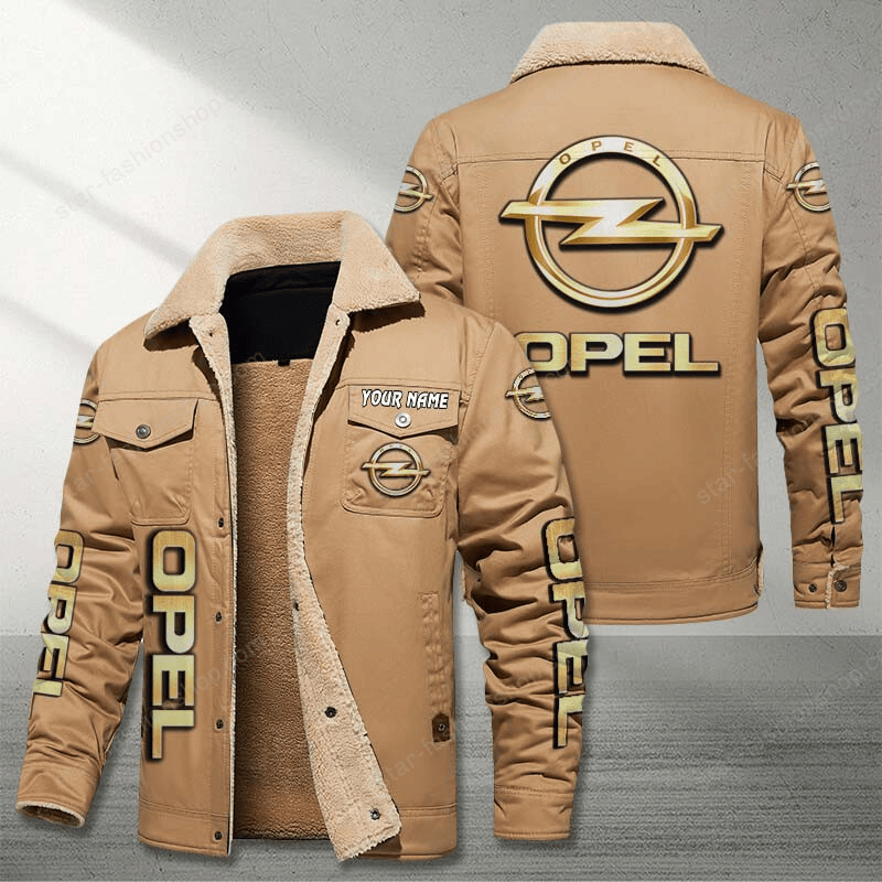 Opel Brown Custom Name Stand Collar Jacket