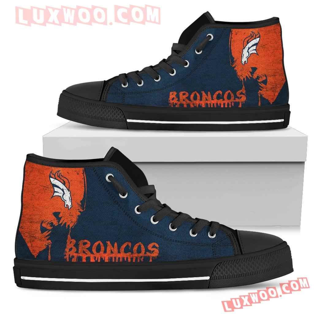 Alien Movie Denver Broncos High Top Shoes Sport Sneakers