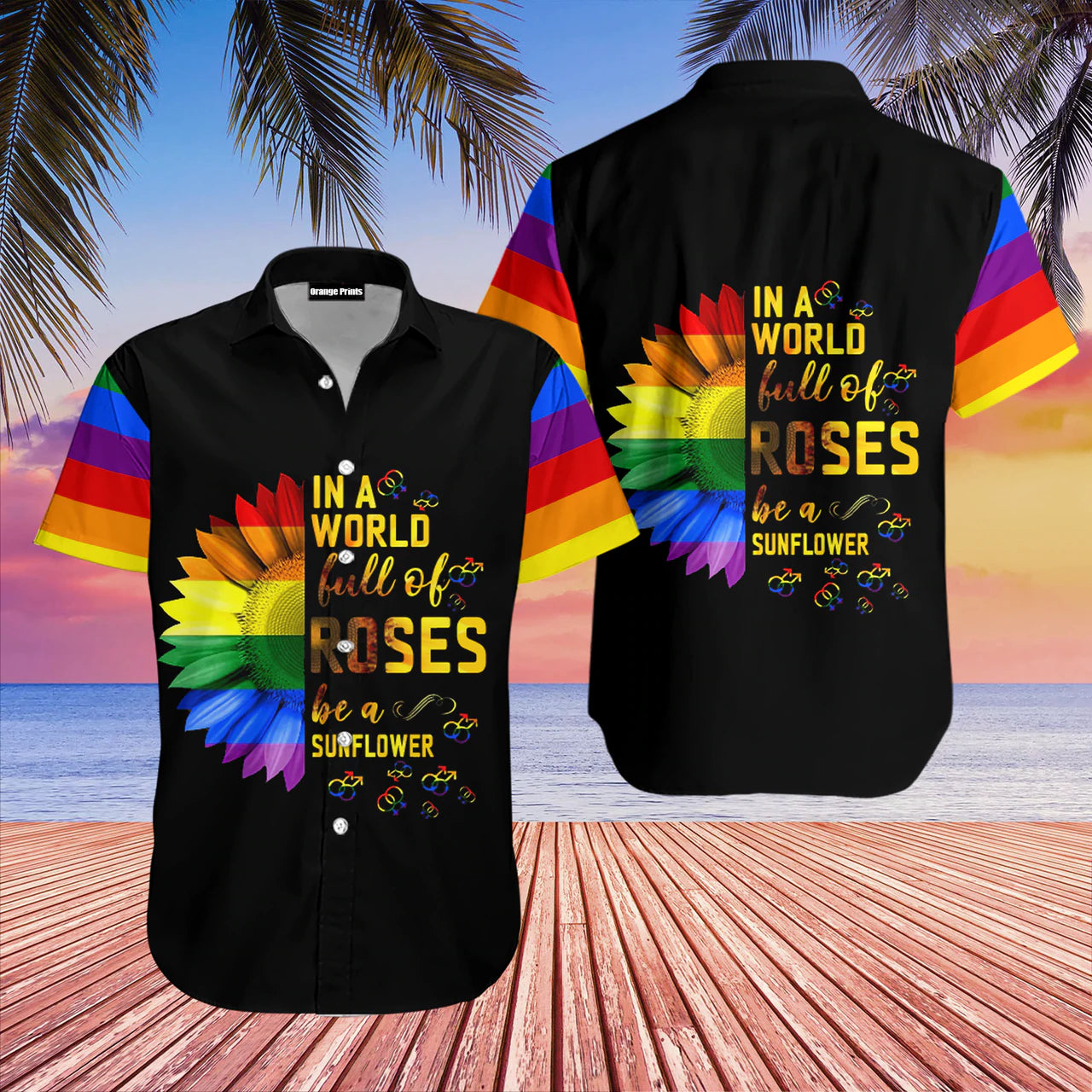 Be A Sunflower Lgbt Hawaiian Shirt, Pride Rainbow Shirt, Lgbt Shirt