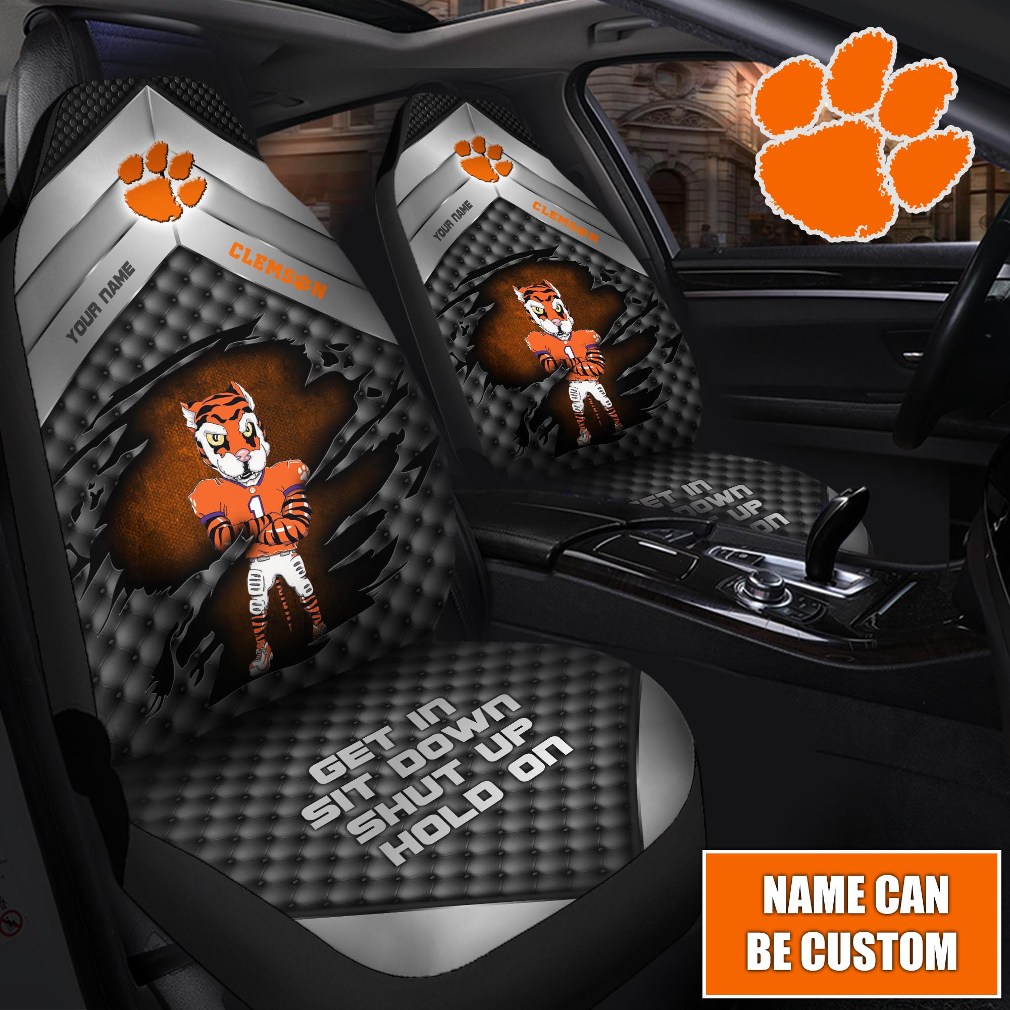 Clemson Tigers Customized Car Seat Cover Set CSC2059