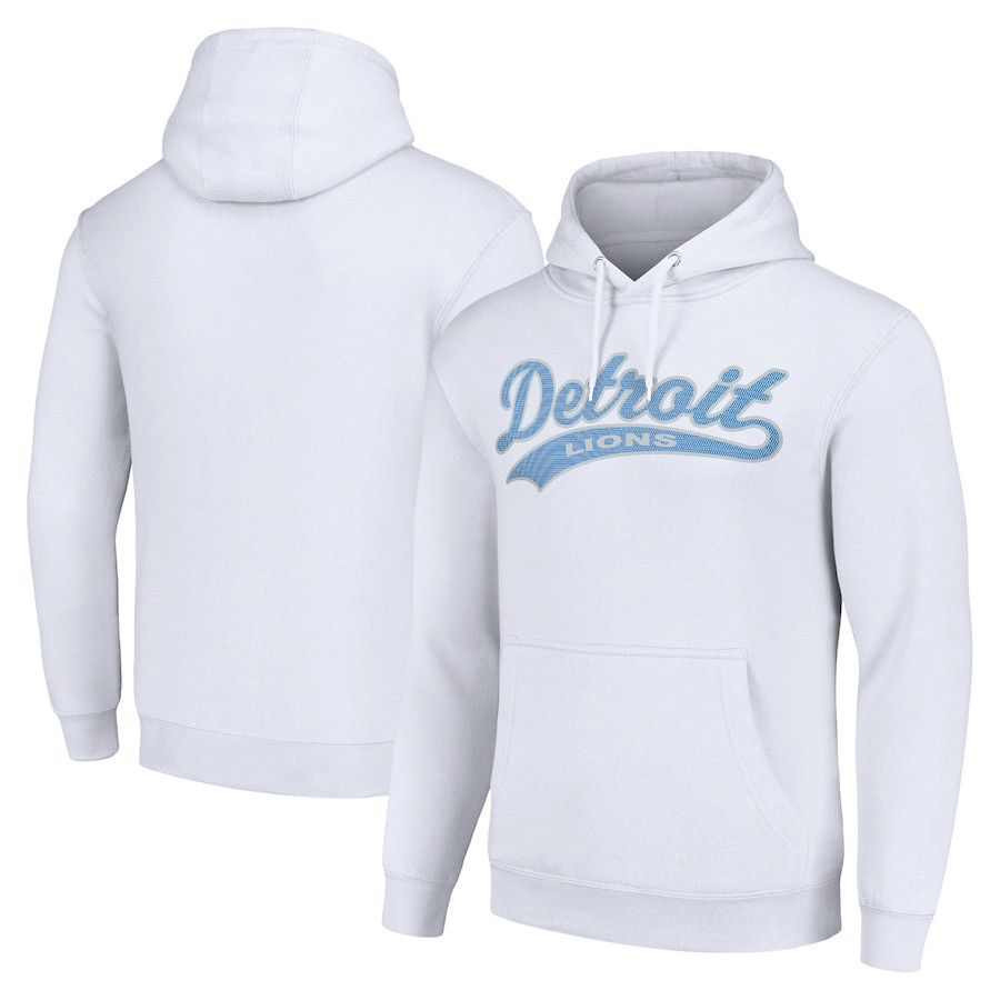 Detroit Lions Team Logo Tailsweep NFL White Print 2D Hoodie