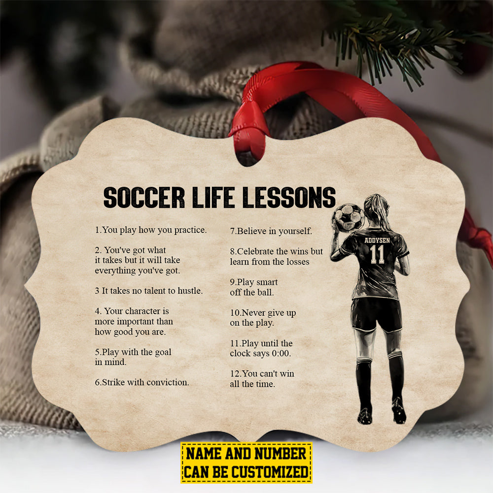Personalized Soccer Girl Christmas Ornament, Believe In Yourself, Xmas Aluminum Ornament Gift For Soccer Lovers Where Art Meets Style