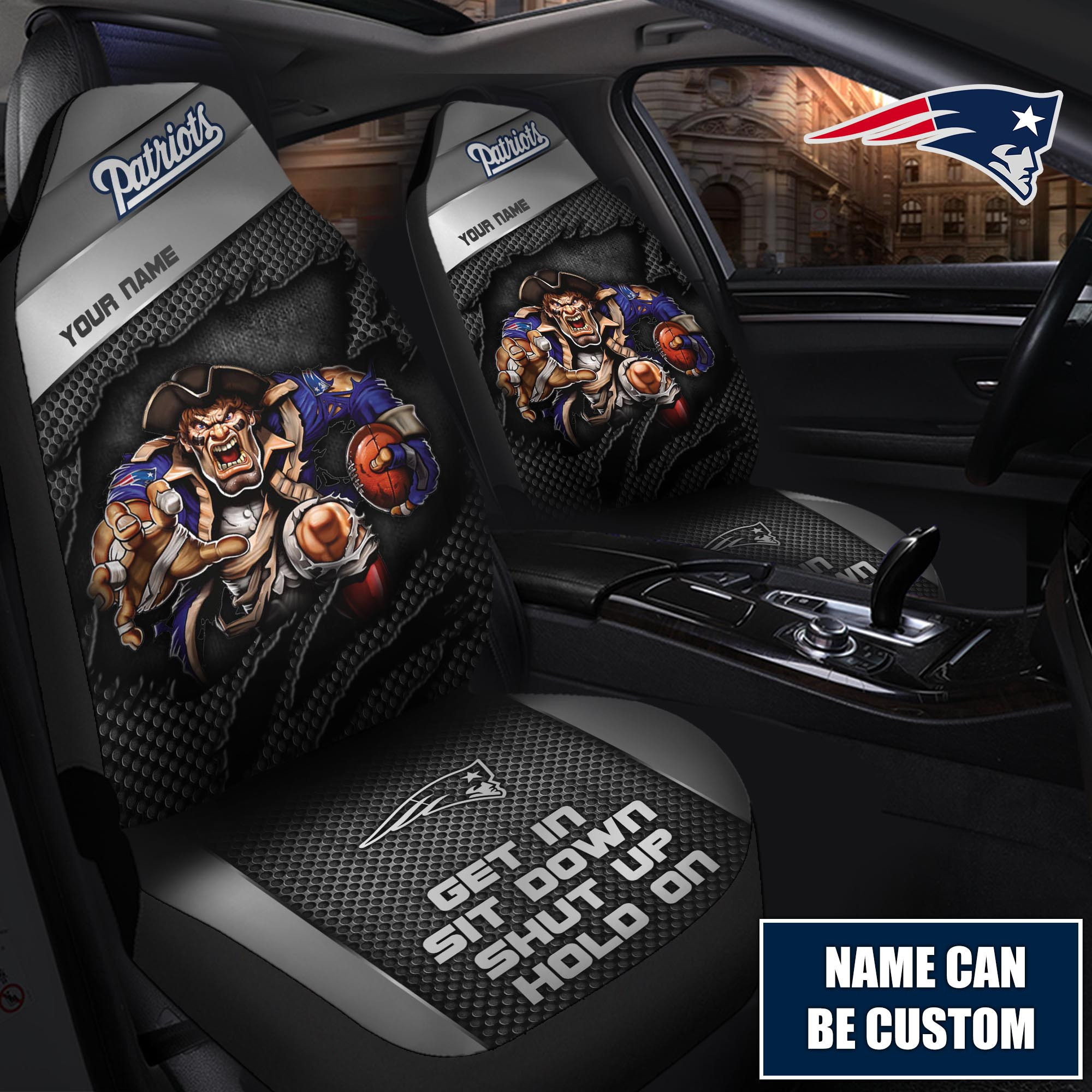 New England Patriots Customized Car Seat Cover Set CSC9659