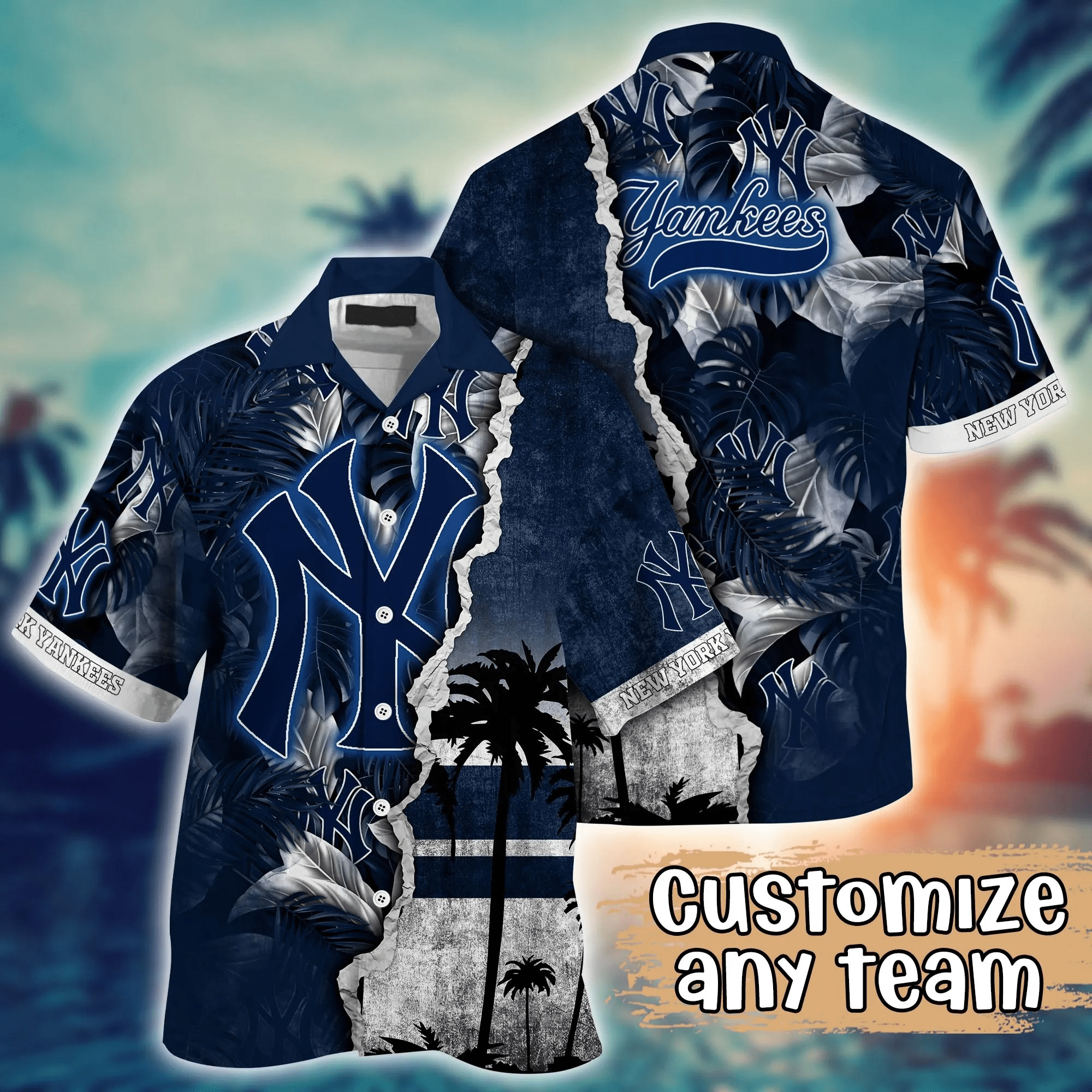 New York Yankees Mlb Hawaiian Shirt Custom Sunglasses Aloha Shirt