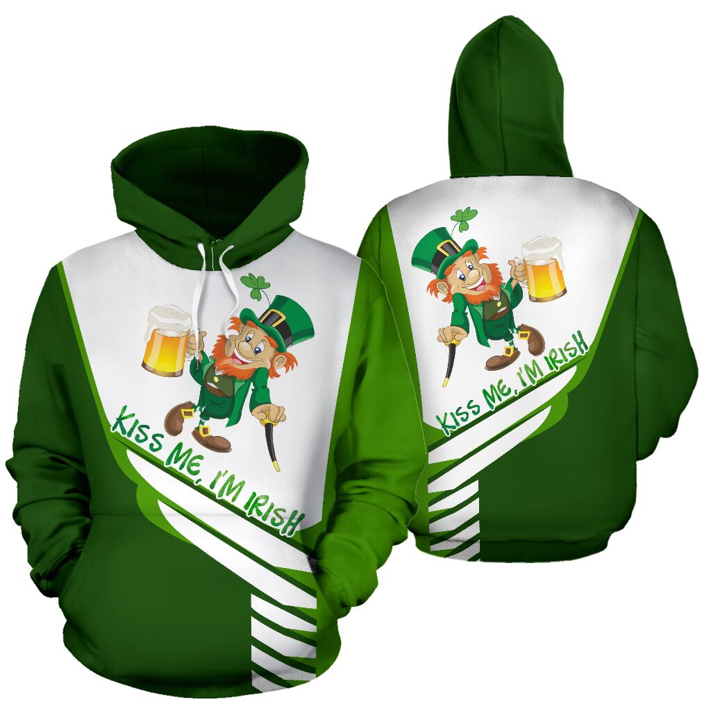 Irish All Over Print Irish Full Hoodie All Over Print Thicken Pullover Fleece Hoodie