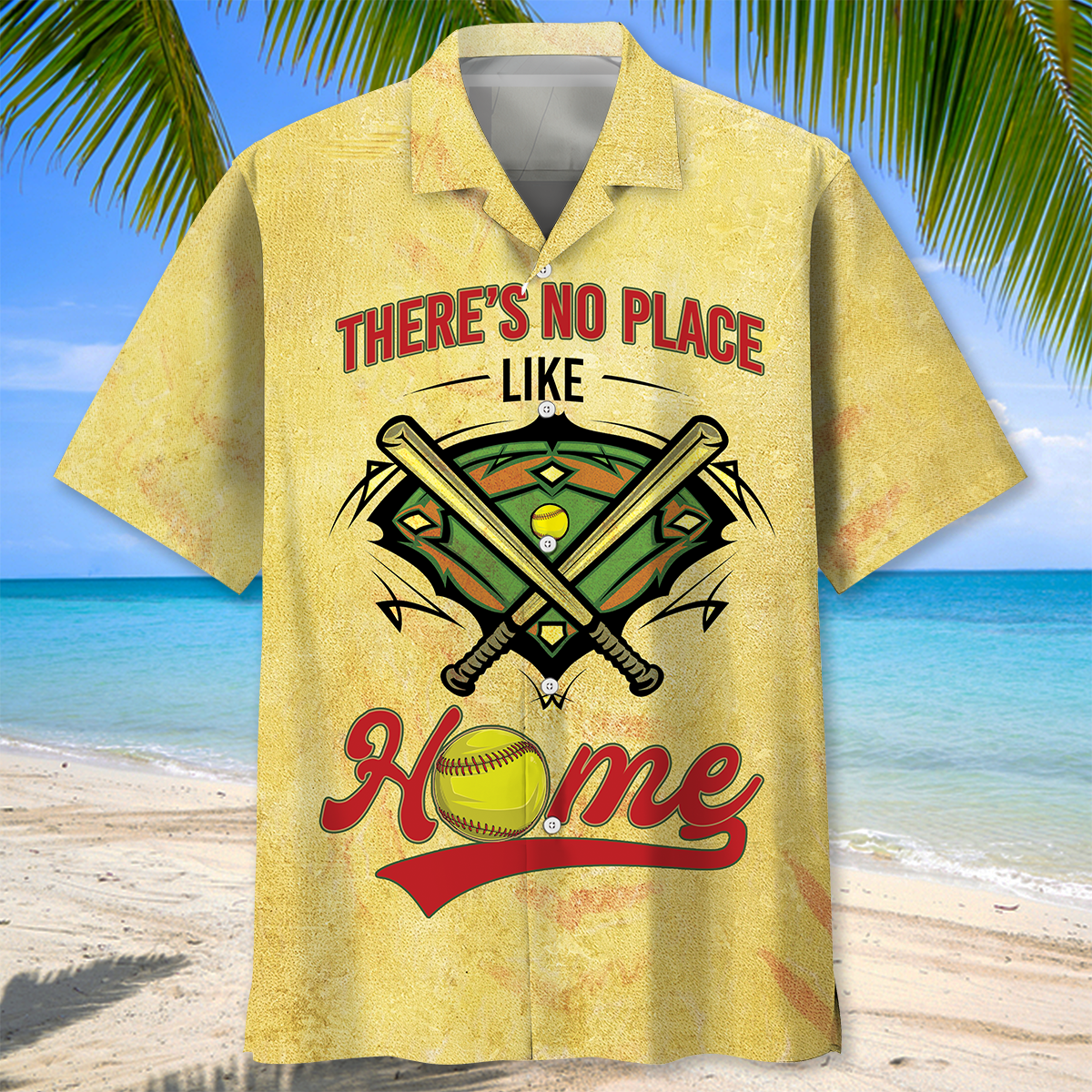 Softball Home Hawaiian Shirt, There’S No Place Like Home, Softball Hawaiian Shirt, Softball Player Shirt