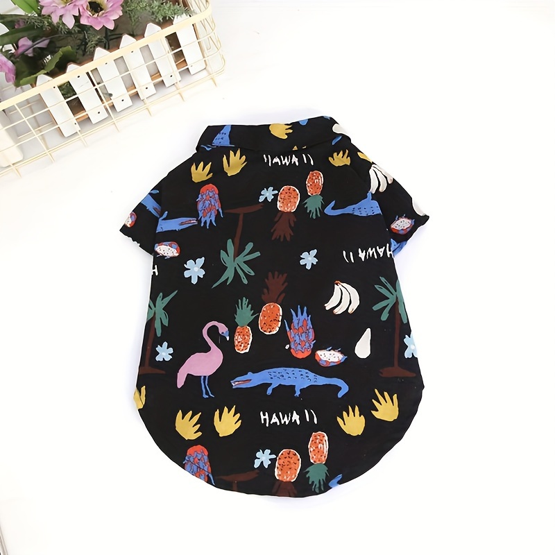 Summer Leaf Print Dog T-Shirts For Dogs, Pet Apparel