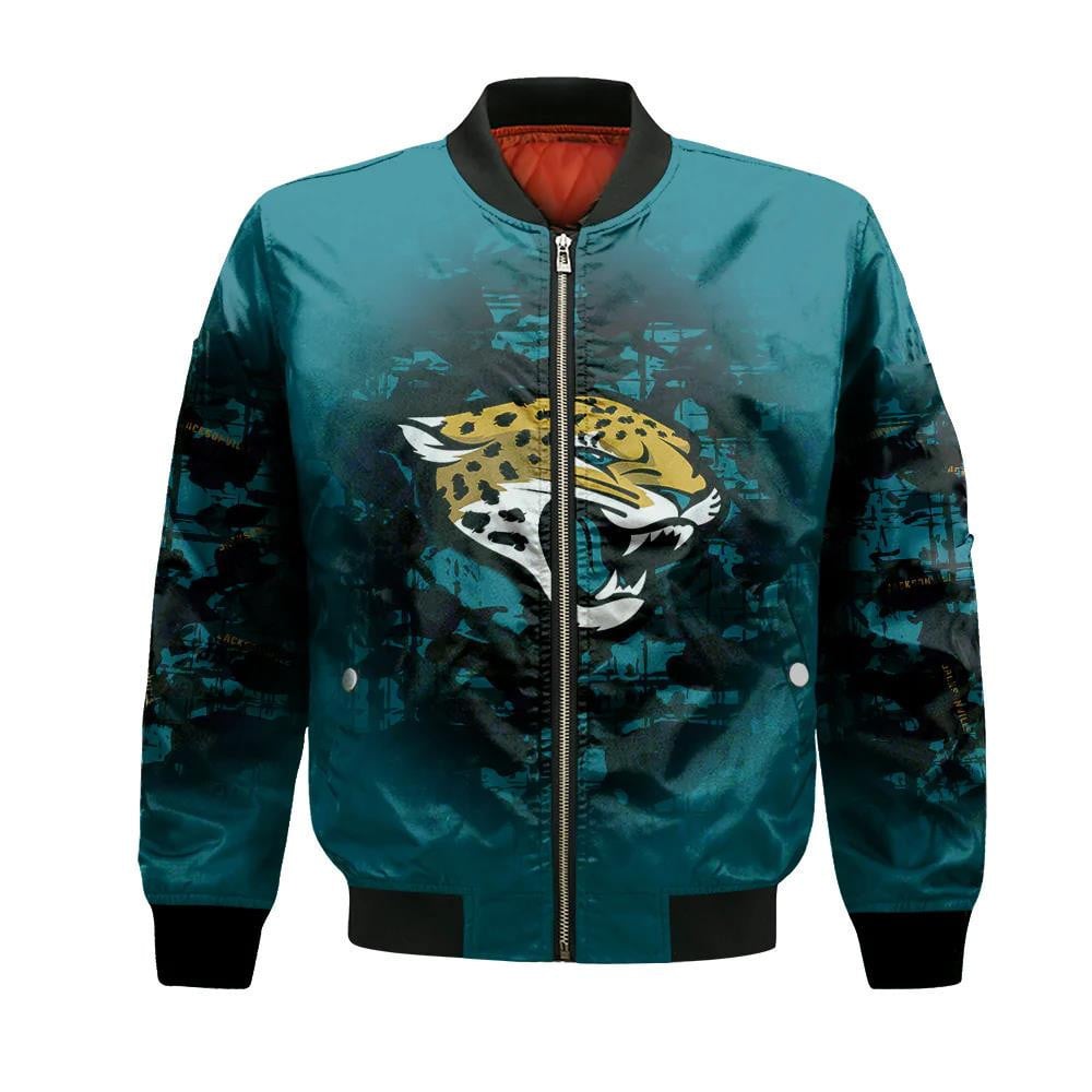 Jacksonville Jaguars Bomber Jacket 3D Printed Camouflage Vintage