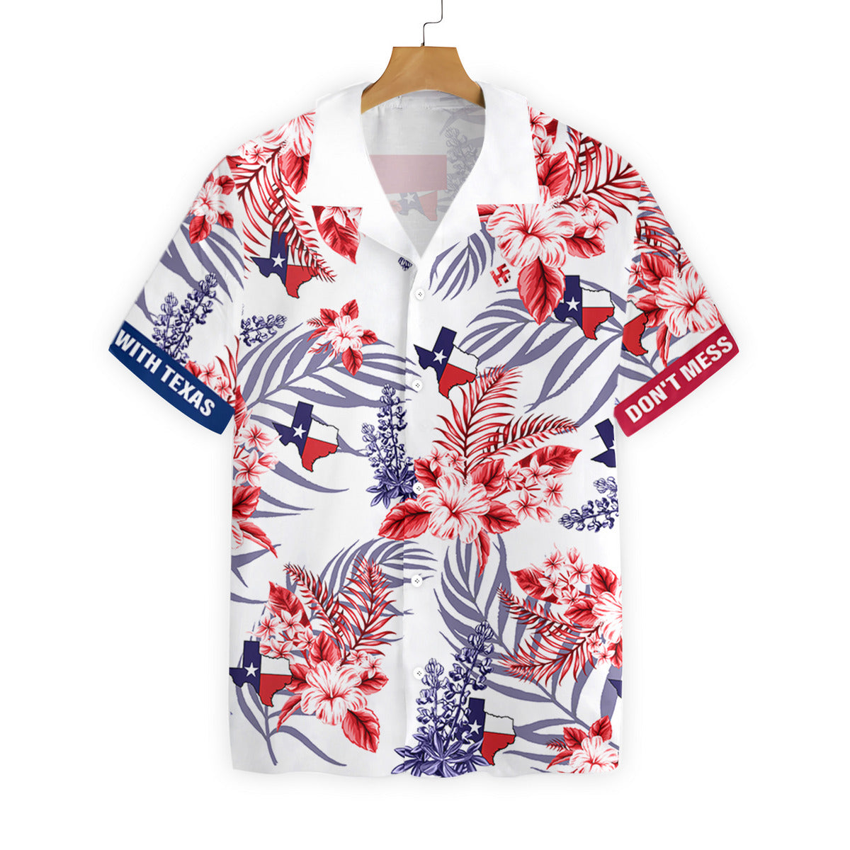 Texas Hawaiian Shirt Floral Bluebonnet Don’T Mess With, Hawaiian Shirts For Men, Women