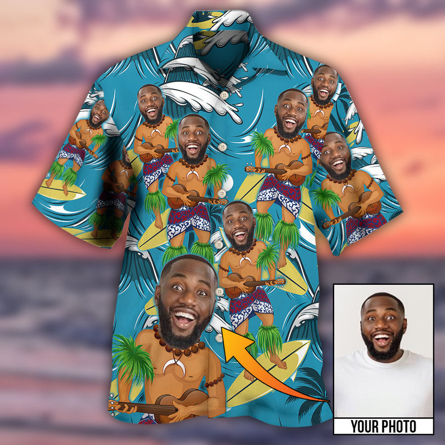 Face Aloha Surf Trip Custom Photo – Hawaiian Shirt, Custom Face Funny Shirt, Idea Gift Shirt For Men In Summer