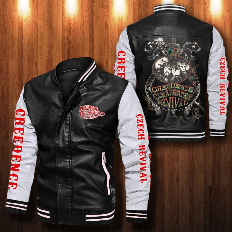 Creedence Clearwater Revival Leather Varsity Jacket Bomber Coat