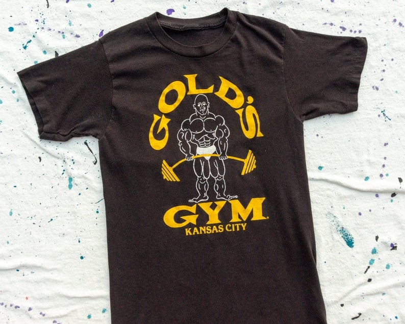 80S Vintage Golds Gym Kansas City Bodybuilding T Shirt