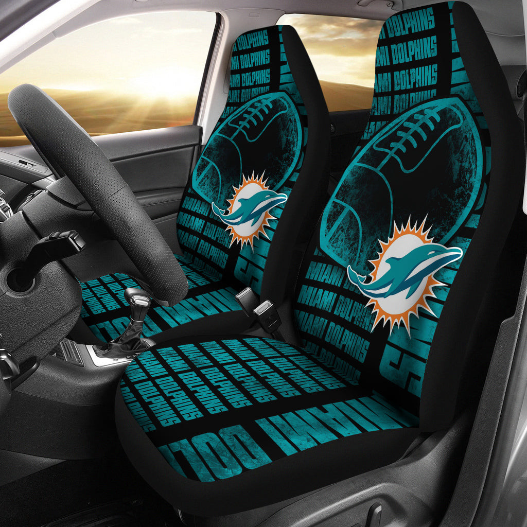 Miami Dolphins Black Aqua Car Seat Cover Set CSC195