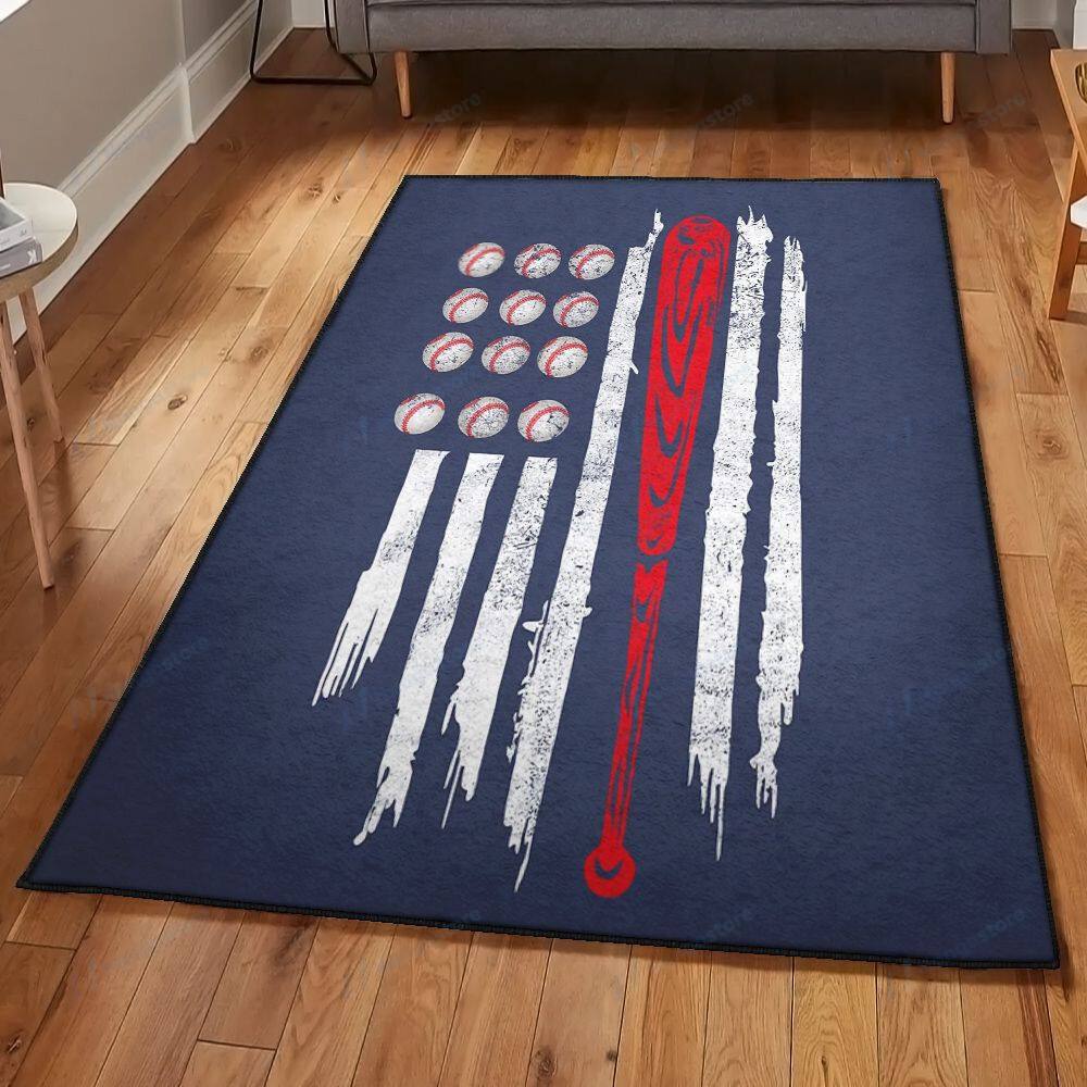Home Run Modern Rugs Baseball American Flag Area Rectangle Rugs Carpet Living Room Bedroom Availablerug Store