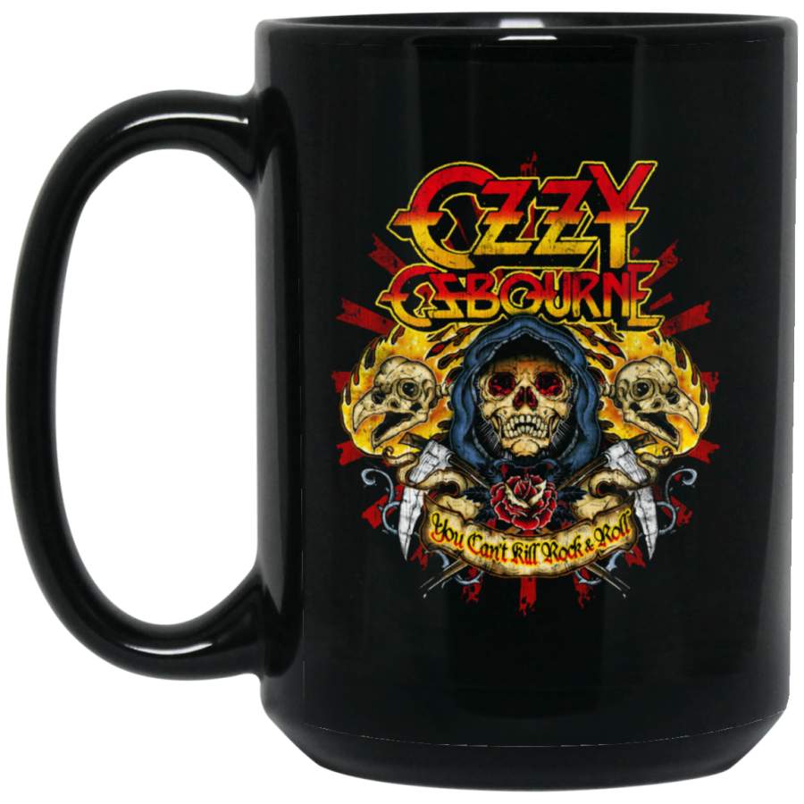 Vintage Style Ozzy Ozbourne Tee Mens Black Big Mug