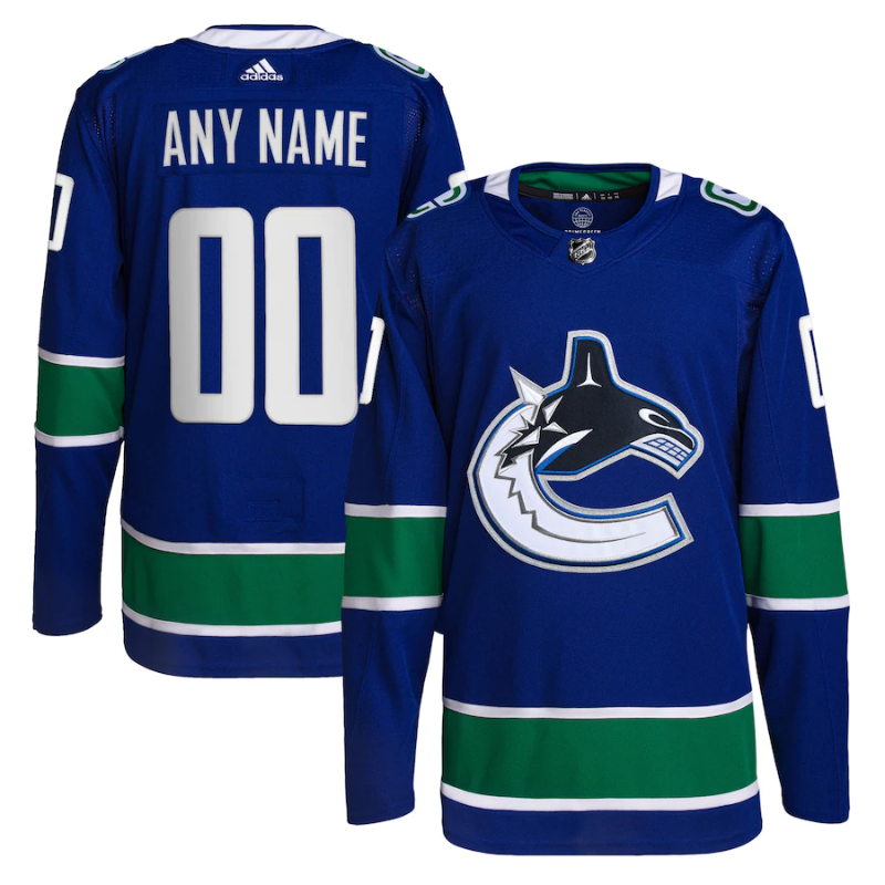 Vancouver Canucks Team 2022 Custom Jersey Pro Official- Royal