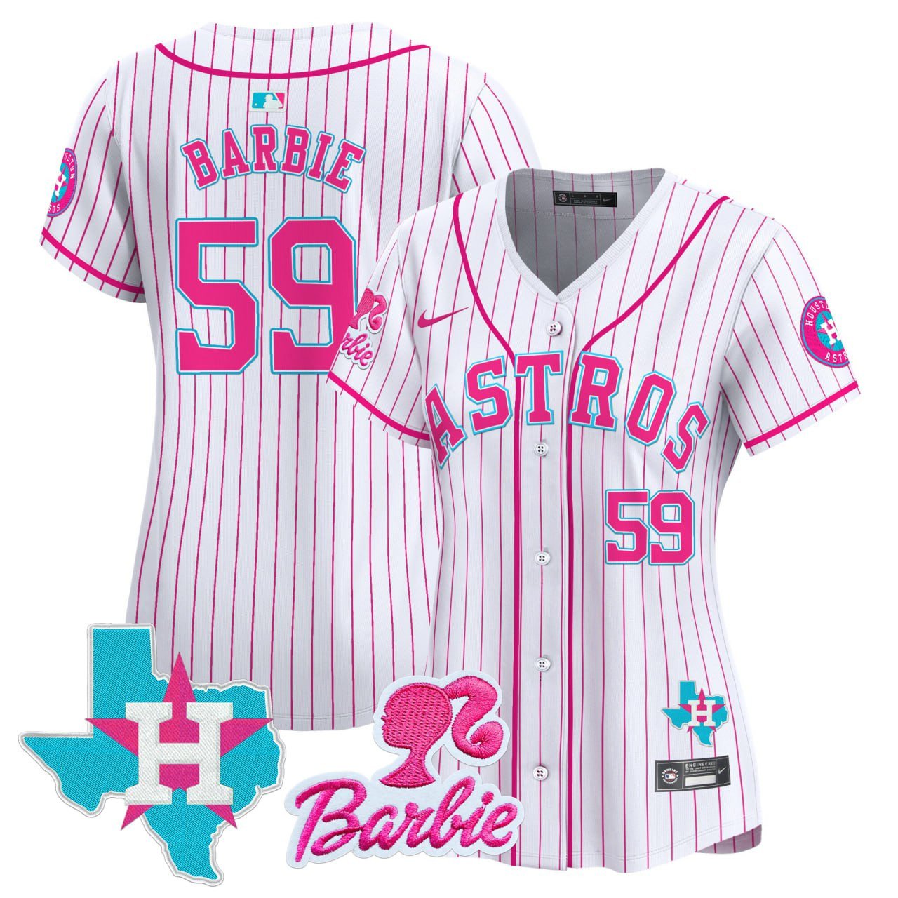 Women’S Houston Astros Barbie Pink Jersey – All Stitched