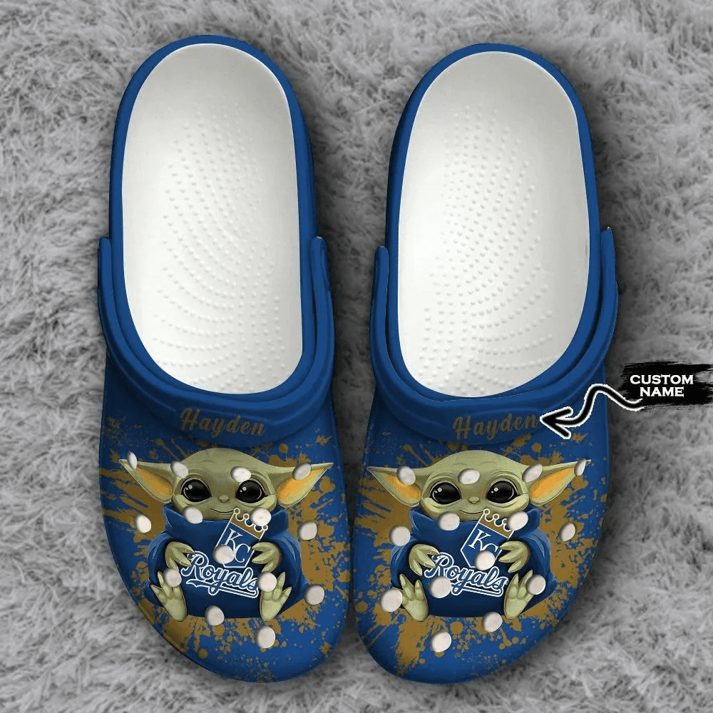 Kansas City Royals Baby Yoda Custom Name Crocss Classic Clogs Shoes Ver480