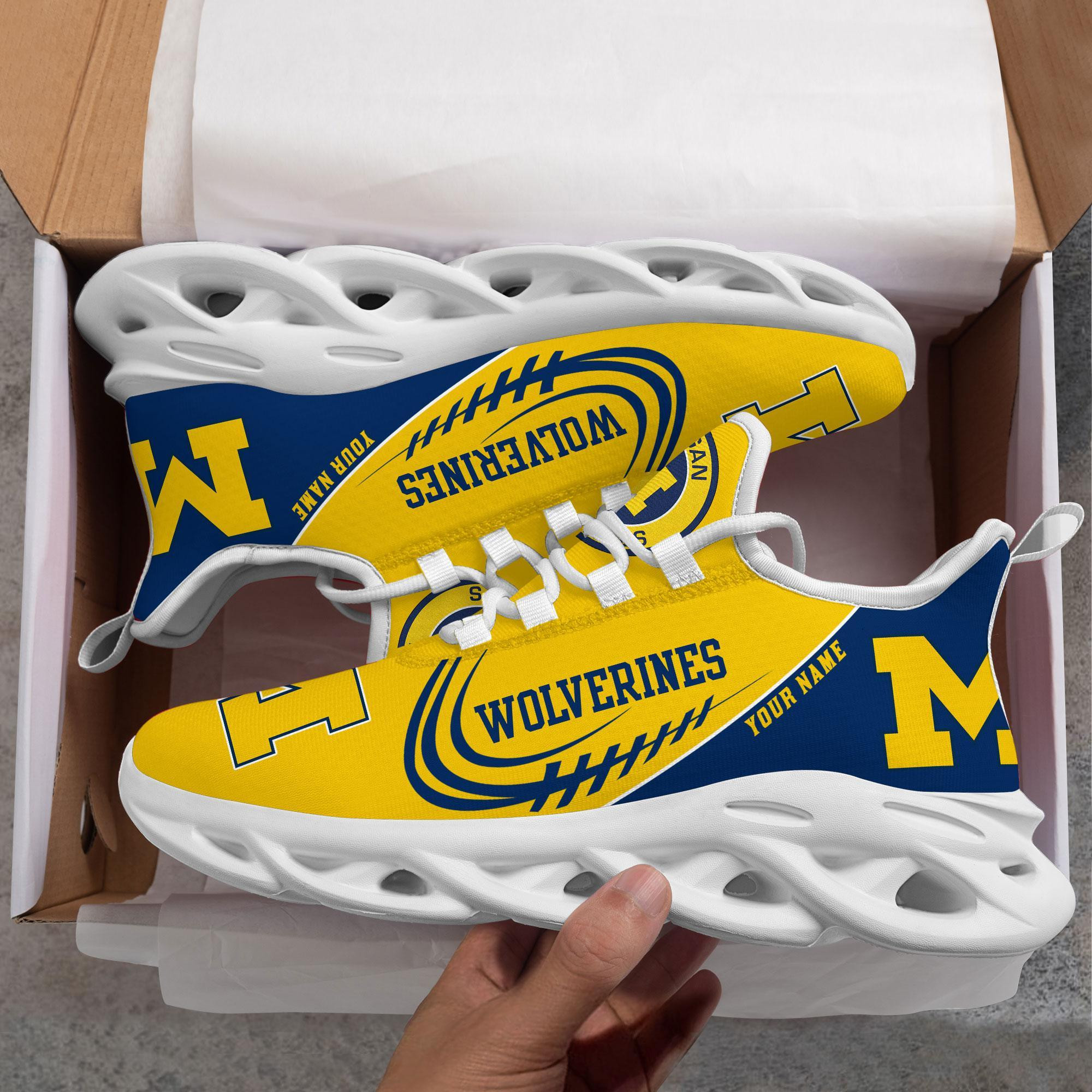 Michigan Wolverines Max Soul Shoes Sneakers For Men And Women 423