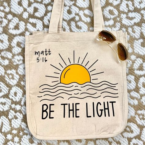 Canvas Tote Bag with Pockets Christian Jesus Be the Light Reusable Tote Bag, Canvas Tote Bags, Tote Bag Design, Tote Bag Idea