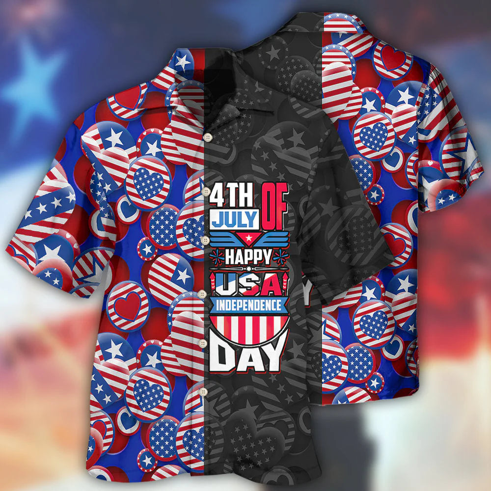 Coolspod Happy Independence Day All Printed 3D Hawaiian Shirt, Shirt For Men Women