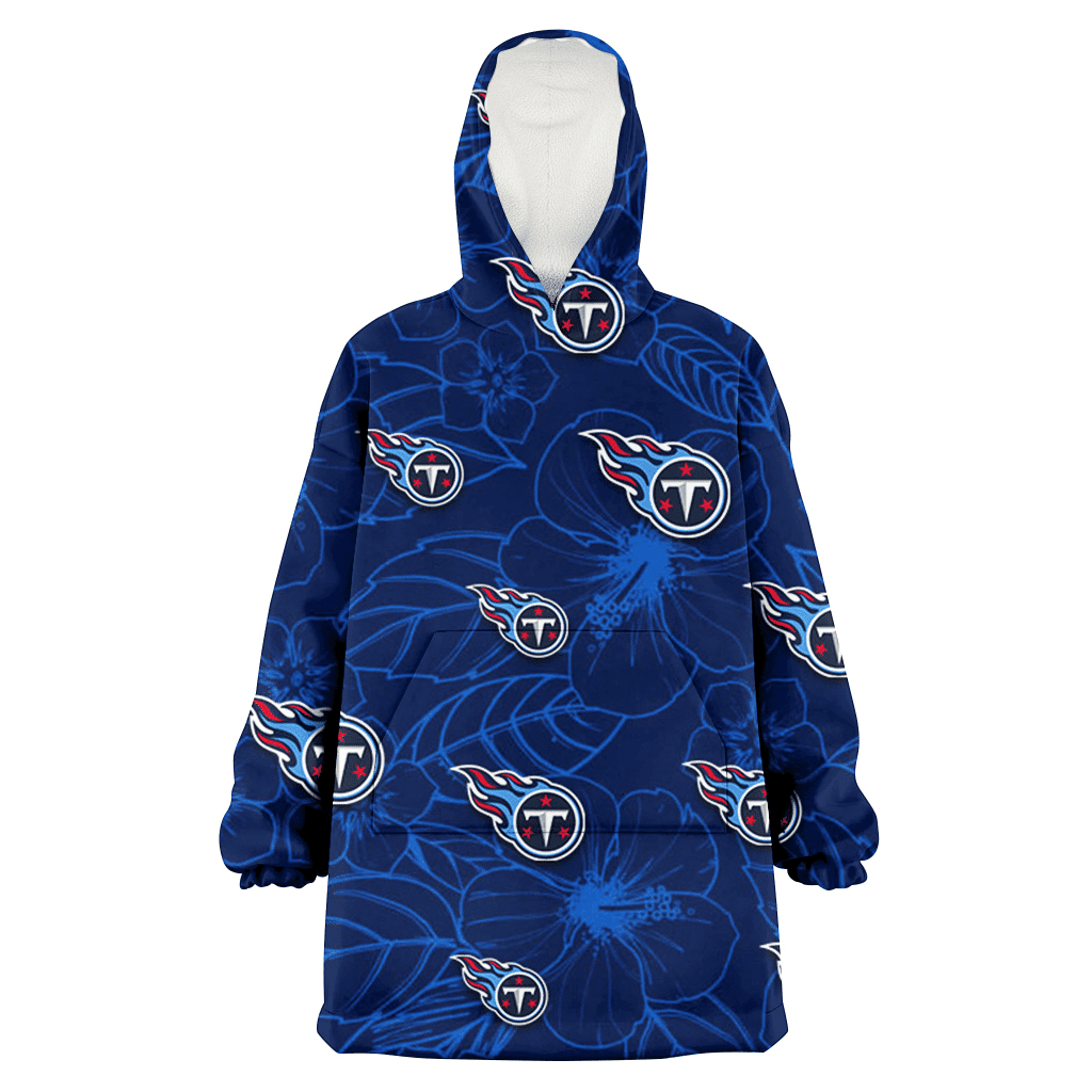 Tennessee Titans Sketch Hibiscus Dark Background 3D Printed Hoodie Blanket Snug Hoodie