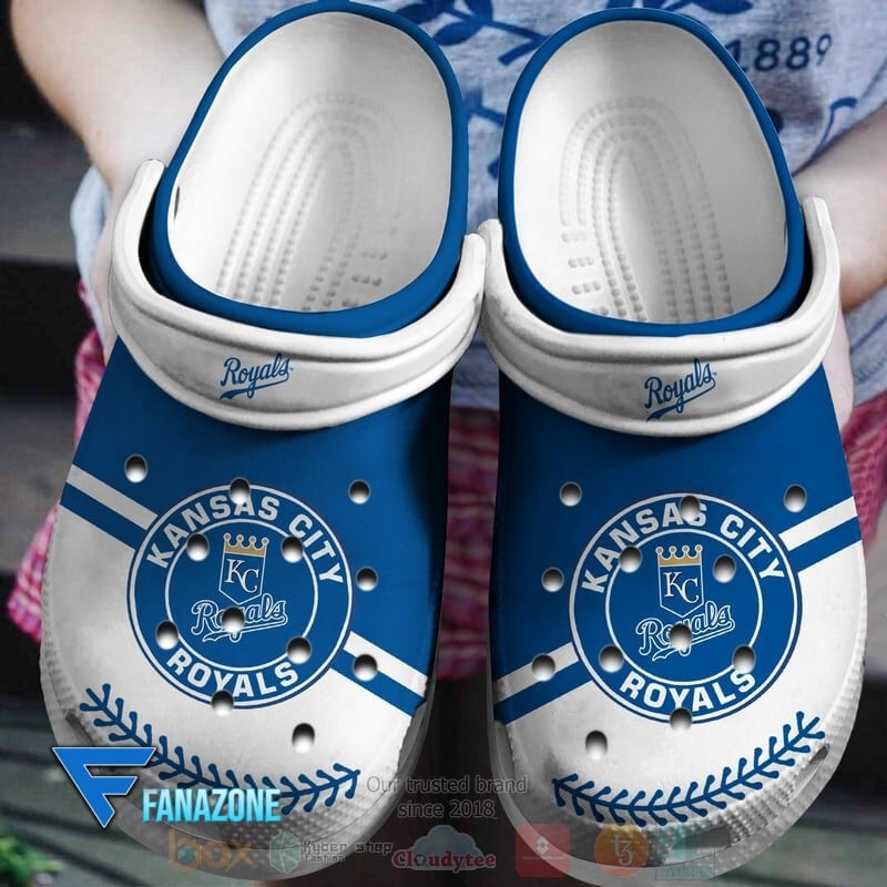 Kansas City Royals Logo Baseball MLB Blue White Crocss Classic Clogs Shoes Ver24