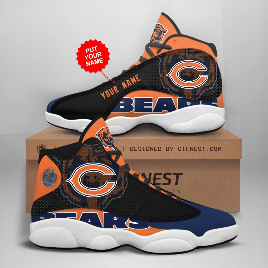 Chicago Bears Custom Name Air Jordan 13 Shoes JD13 V2352