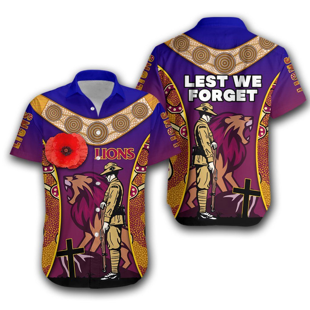 Brisbane Hawaiian Shirt Lions Anzac  &hellip;