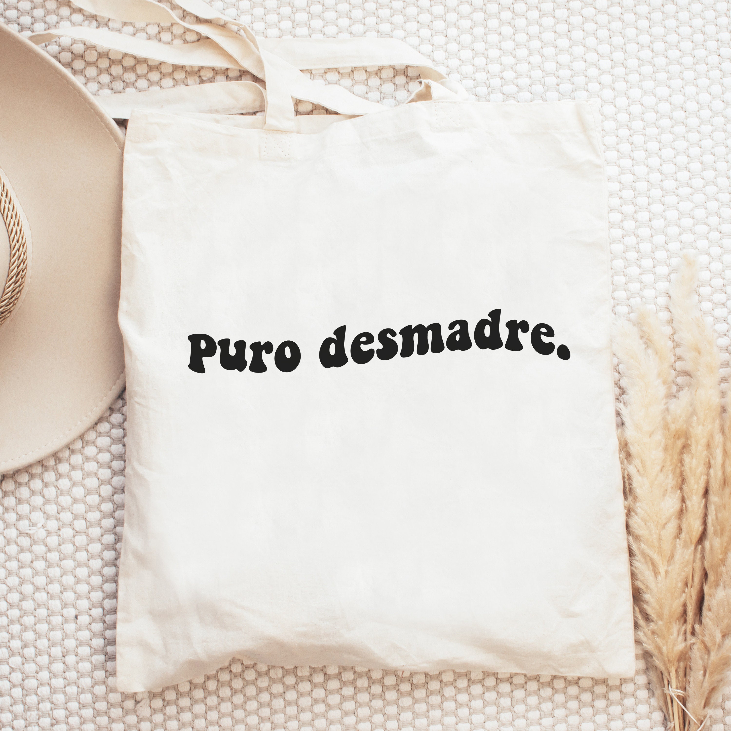 Puro Desmadre tote bag, Latina, Cute tote bag, Reusable bag, Spanish, Gift, Regalo, Funny, Spanish bag