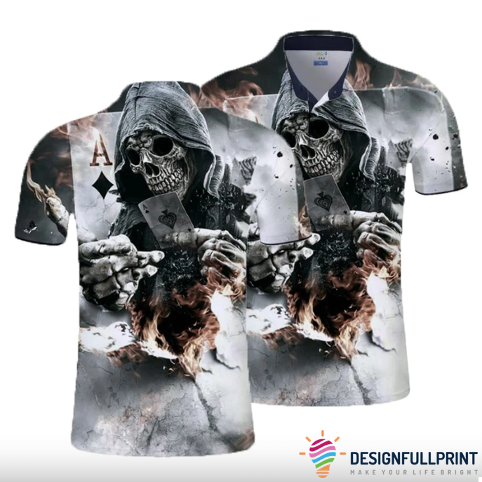 Skull Gift The Ace Skull Polo Shirt …