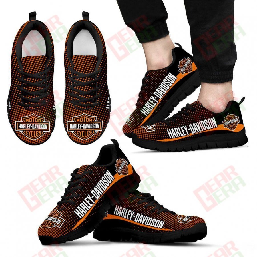 Harley Davidson Sneakers Mens Womens Motorcycle Lovers Custom Print Footwear Casual Riding Shoes GE896