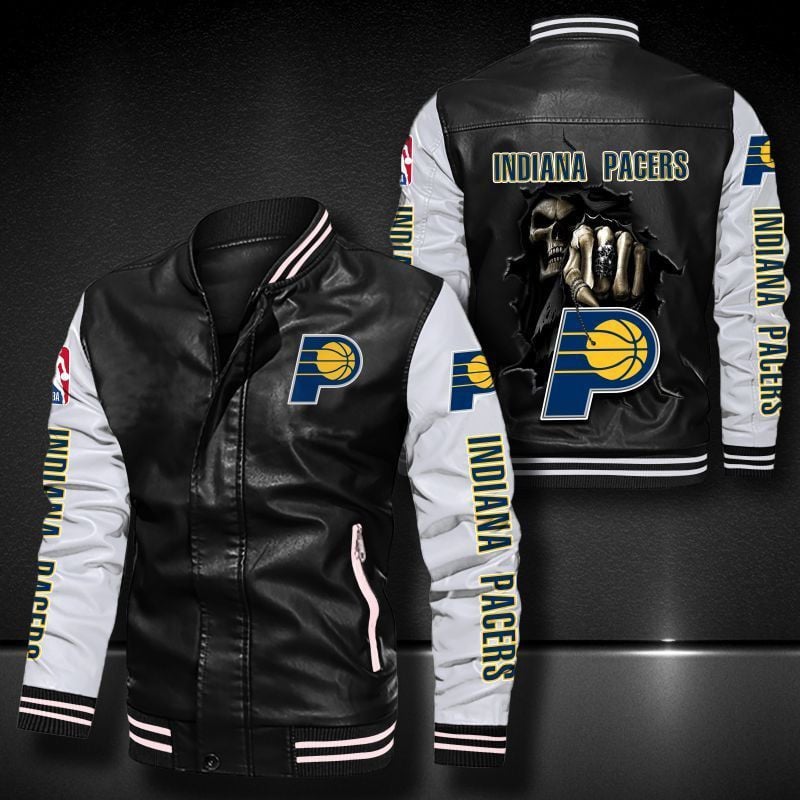 Indiana Pacers Leather Varsity Jacket Bomber Coat