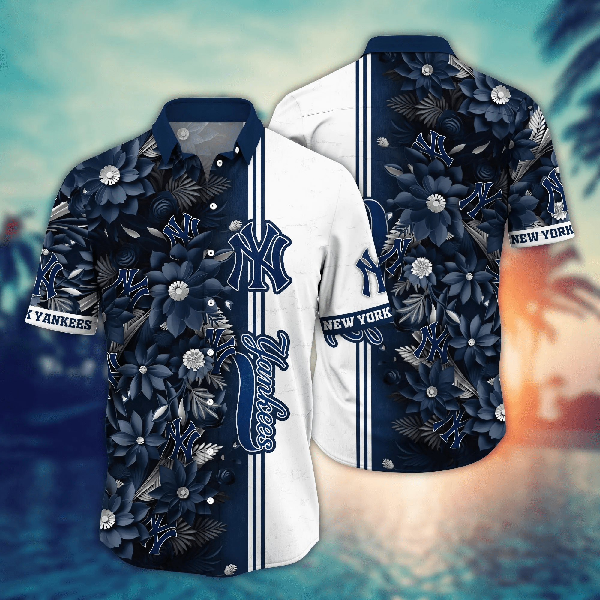 New York Yankees Mlb Hawaiian Shirt Custom Camping Aloha Shirt