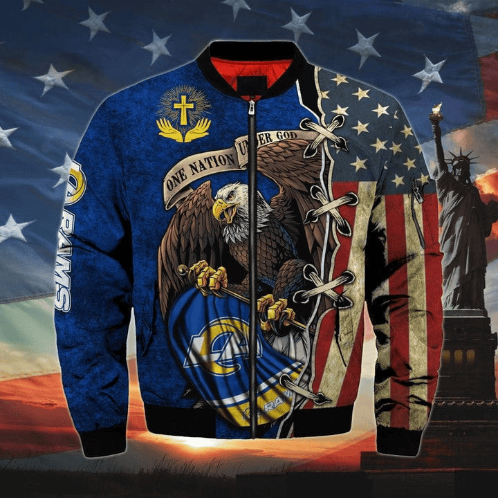 One Nation Under God Los Angeles Rams Unisex Bomber Jackets