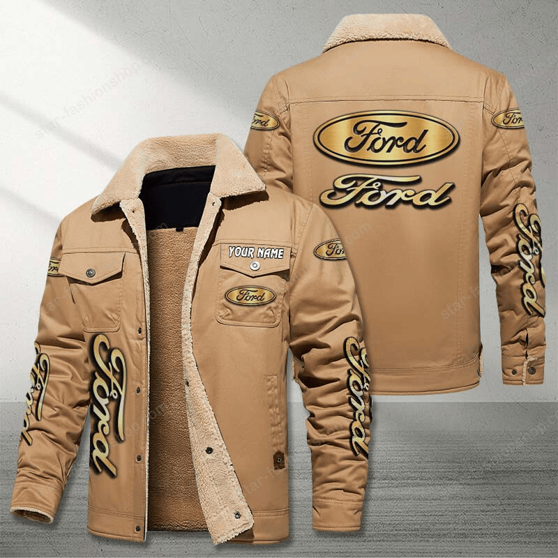 Ford Brown Custom Name Stand Collar Jacket