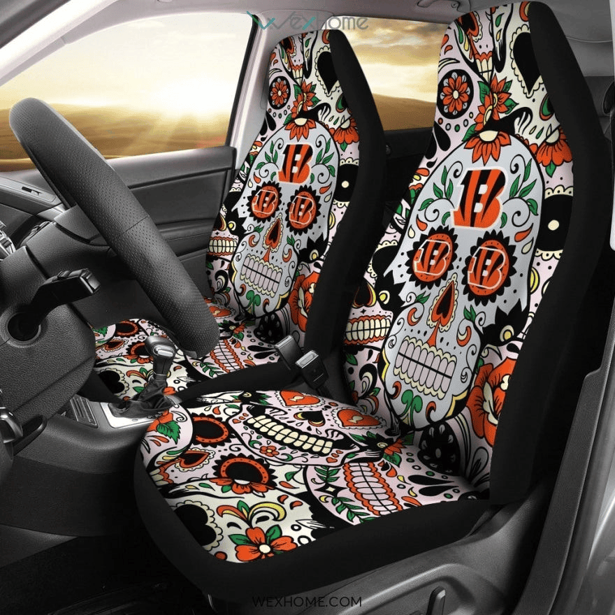 Party Skull Cincinnati Bengals Car Seat Cover Set CSC9778