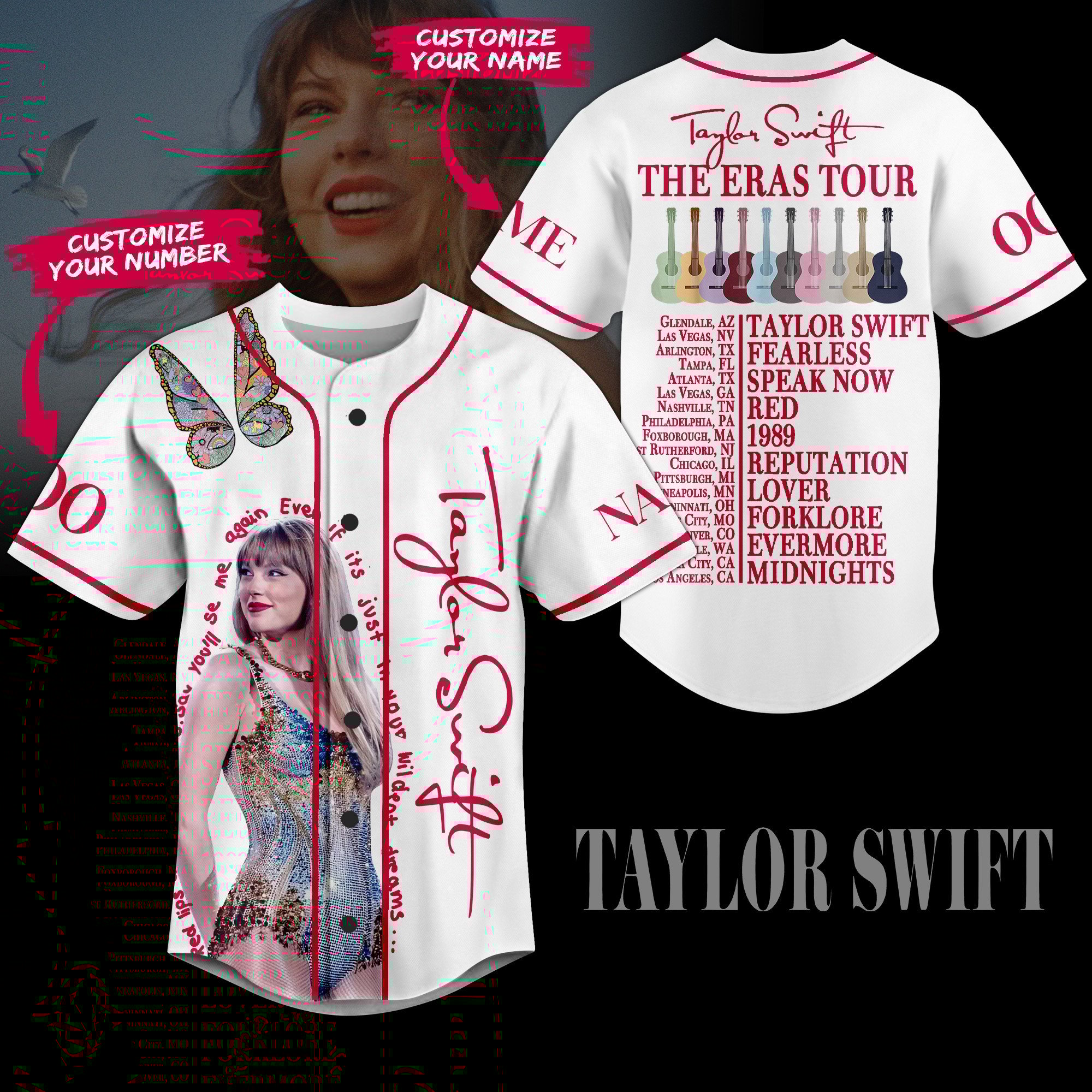Merchcustom Taylor Swift Baseball Jersey For Fans