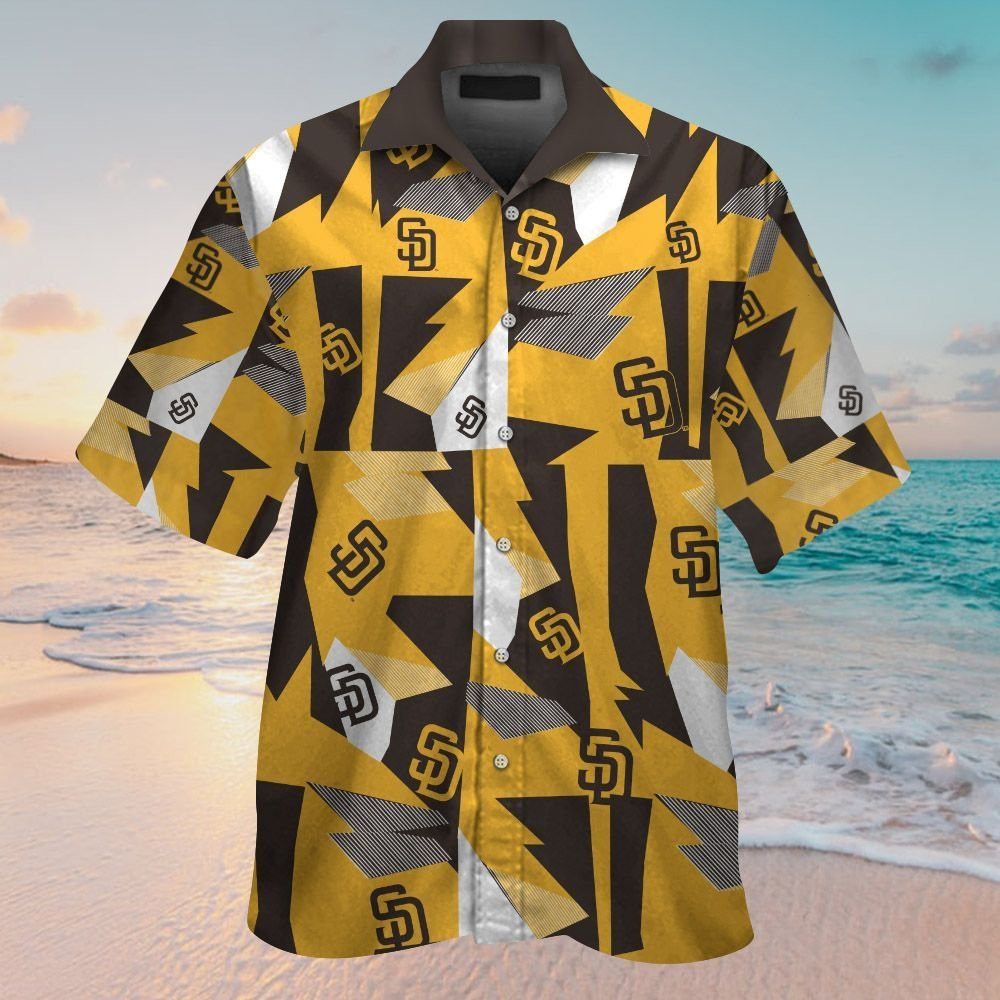 San Diego Padres Short Sleeve Button Up Tropical Hawaiian Shirt Ver011