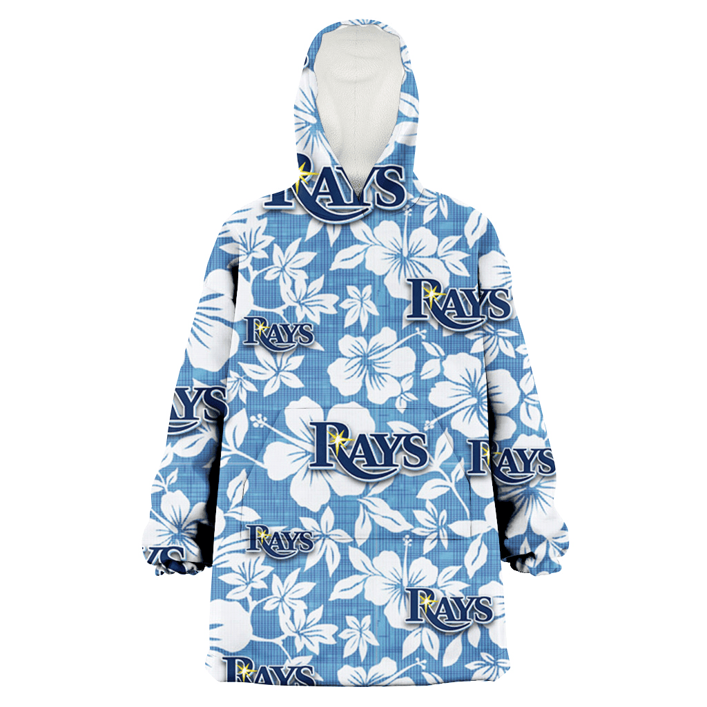 Tampa Bay Rays White Hibiscus Light Blue Texture Background 3D Printed Hoodie Blanket Snug Hoodie