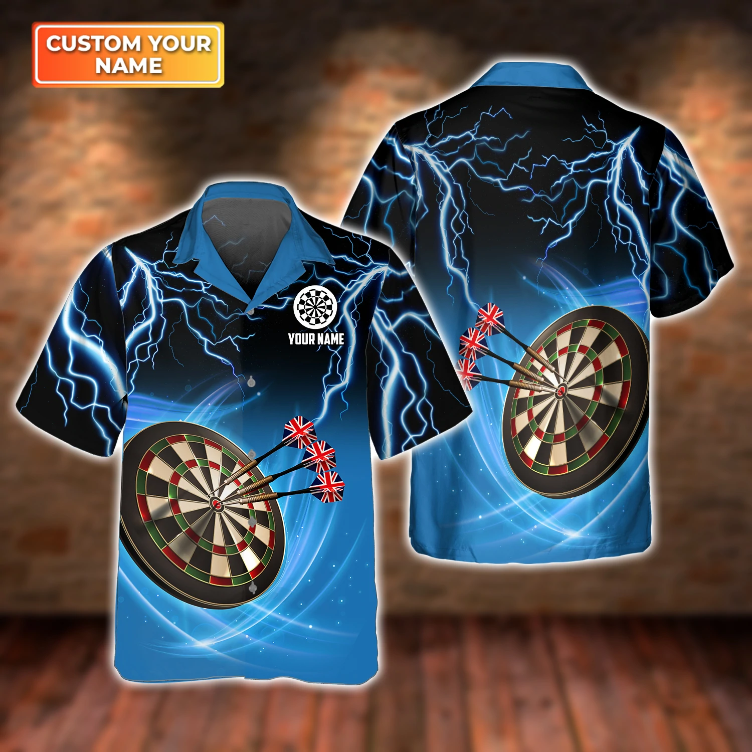 Darts Personalized Name 3D Hawaiian Shirt, Darts Shirt, Darts Gift, Dart Player, Funny Darts Shirt