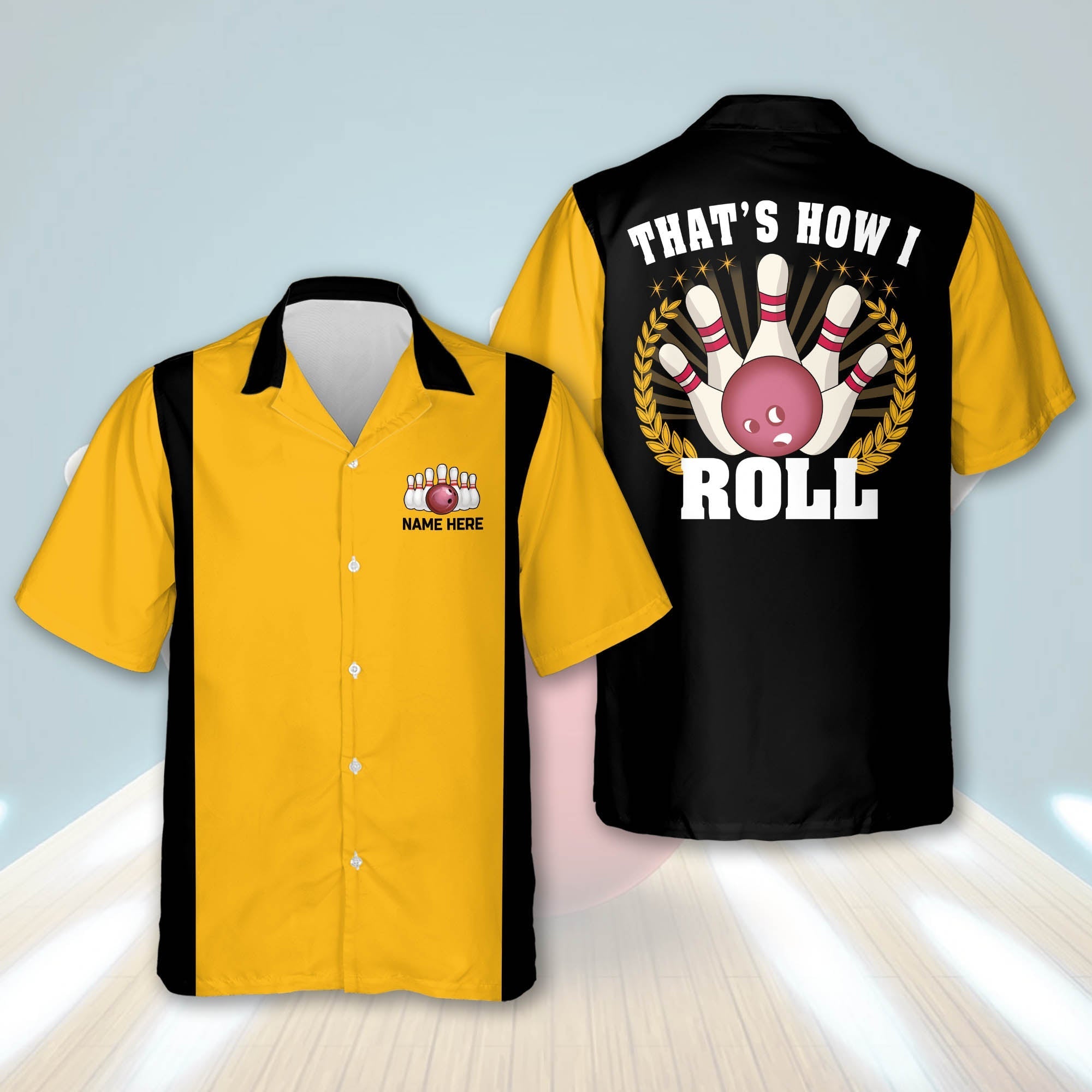 That’S How I Roll Hawaiian Bowling Shirt For Men, Custom Name Bowling Player Shirt