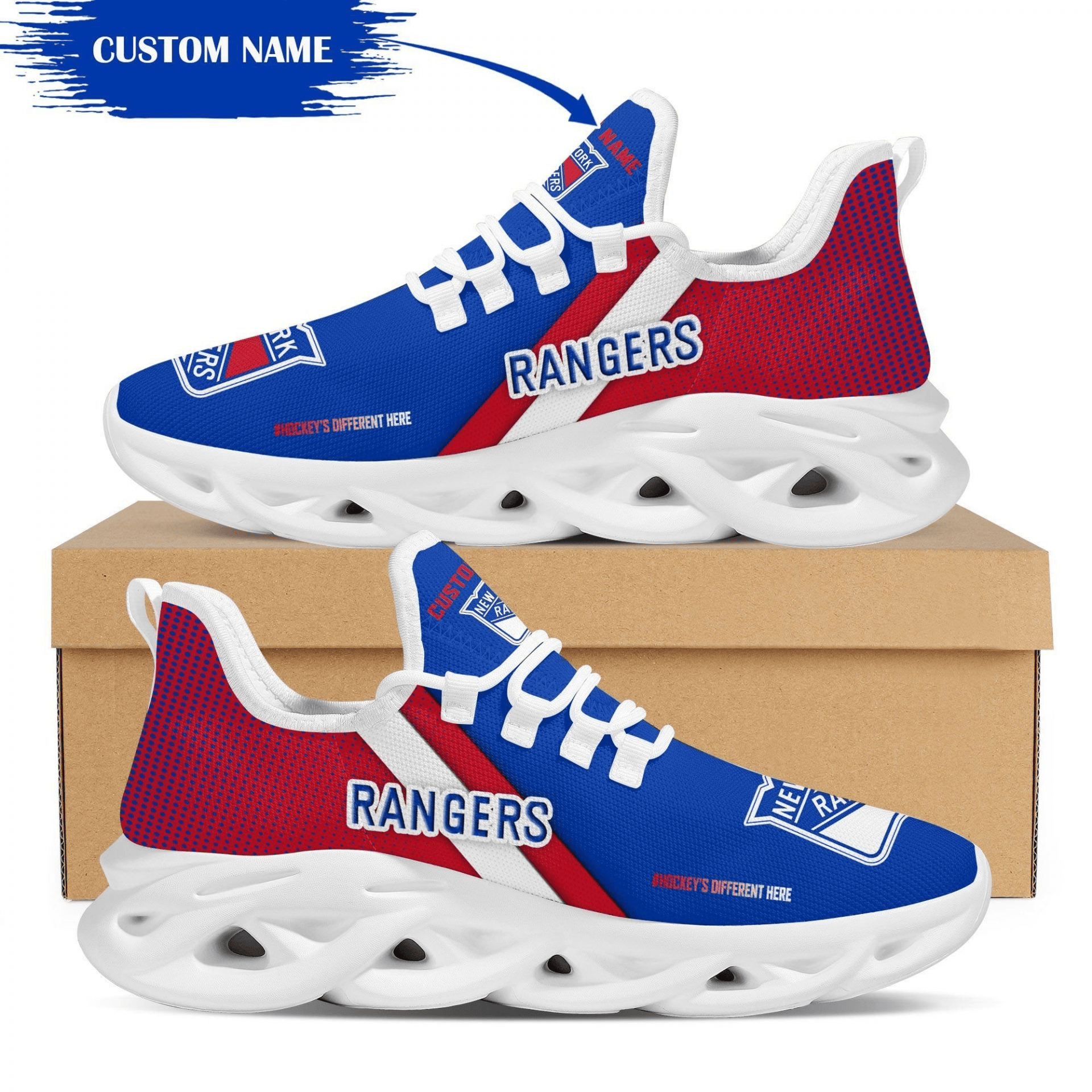 New York Rangers Custom Name Max Soul Shoes Ver 01